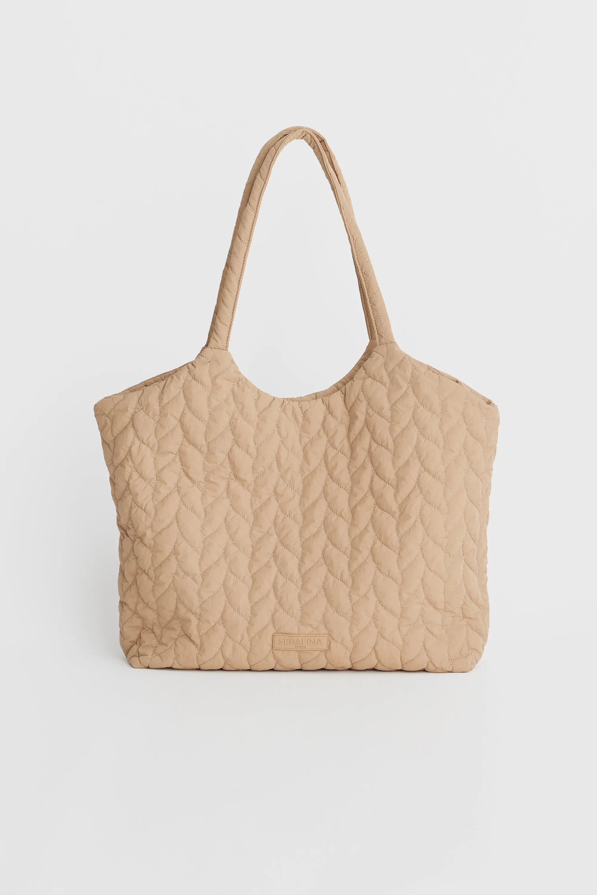 Nylon Tote Bag - Beige