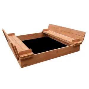 Outdoor Kids Wooden Sandpit Sand Pit Bench Seat Cover