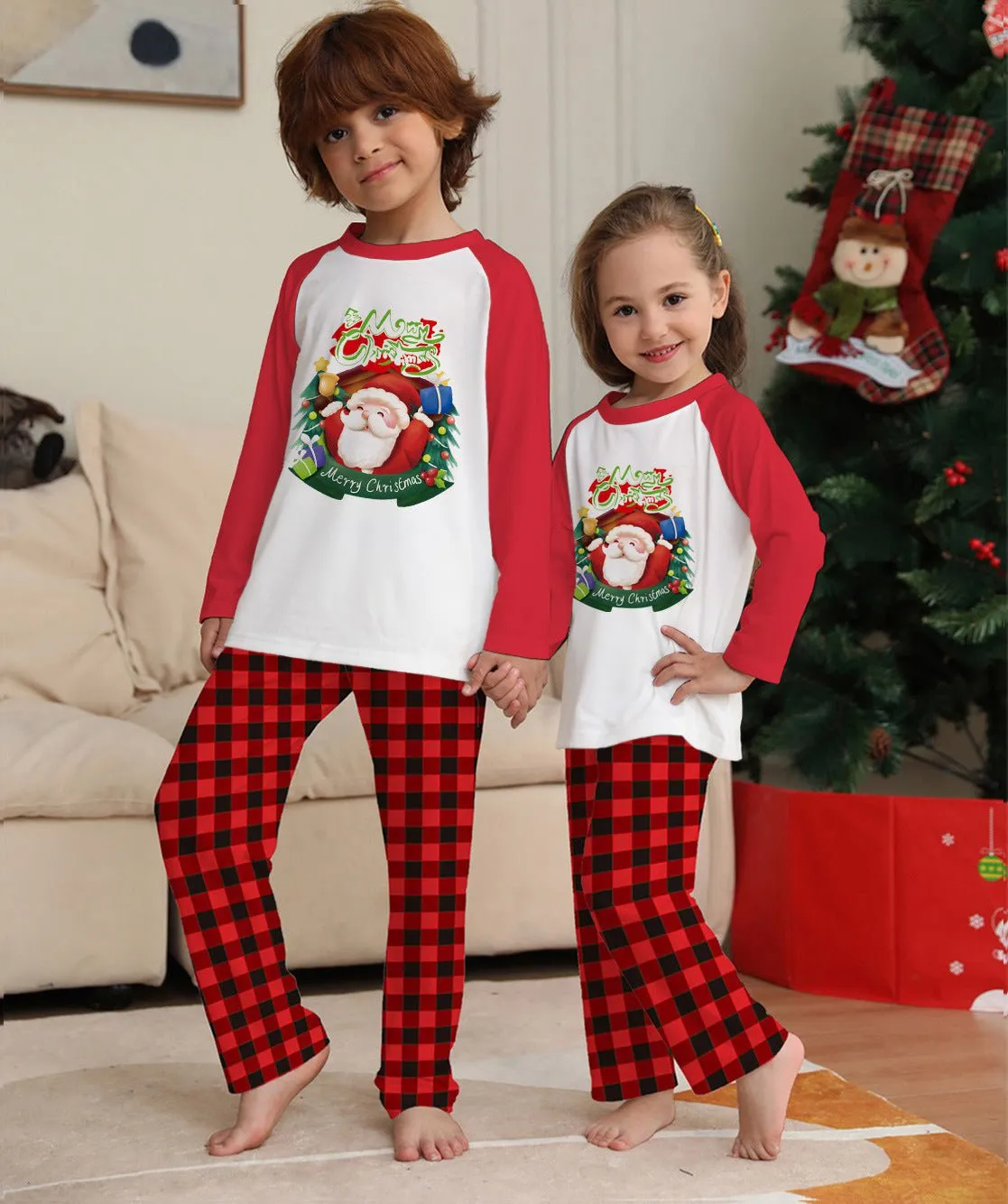 Plaid Family Long Sleeve Matching Pajamas