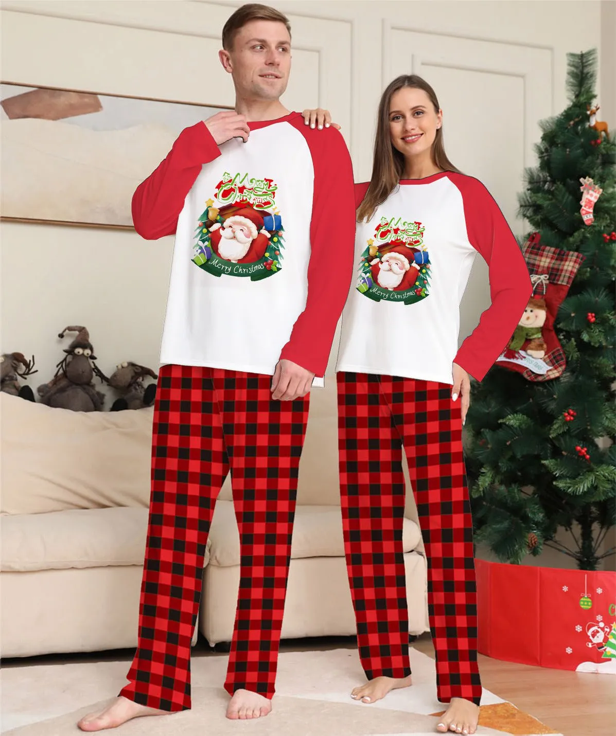 Plaid Family Long Sleeve Matching Pajamas