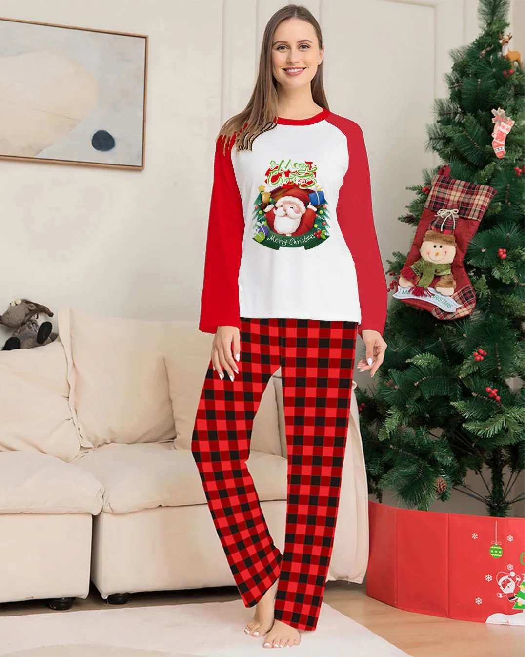 Plaid Family Long Sleeve Matching Pajamas