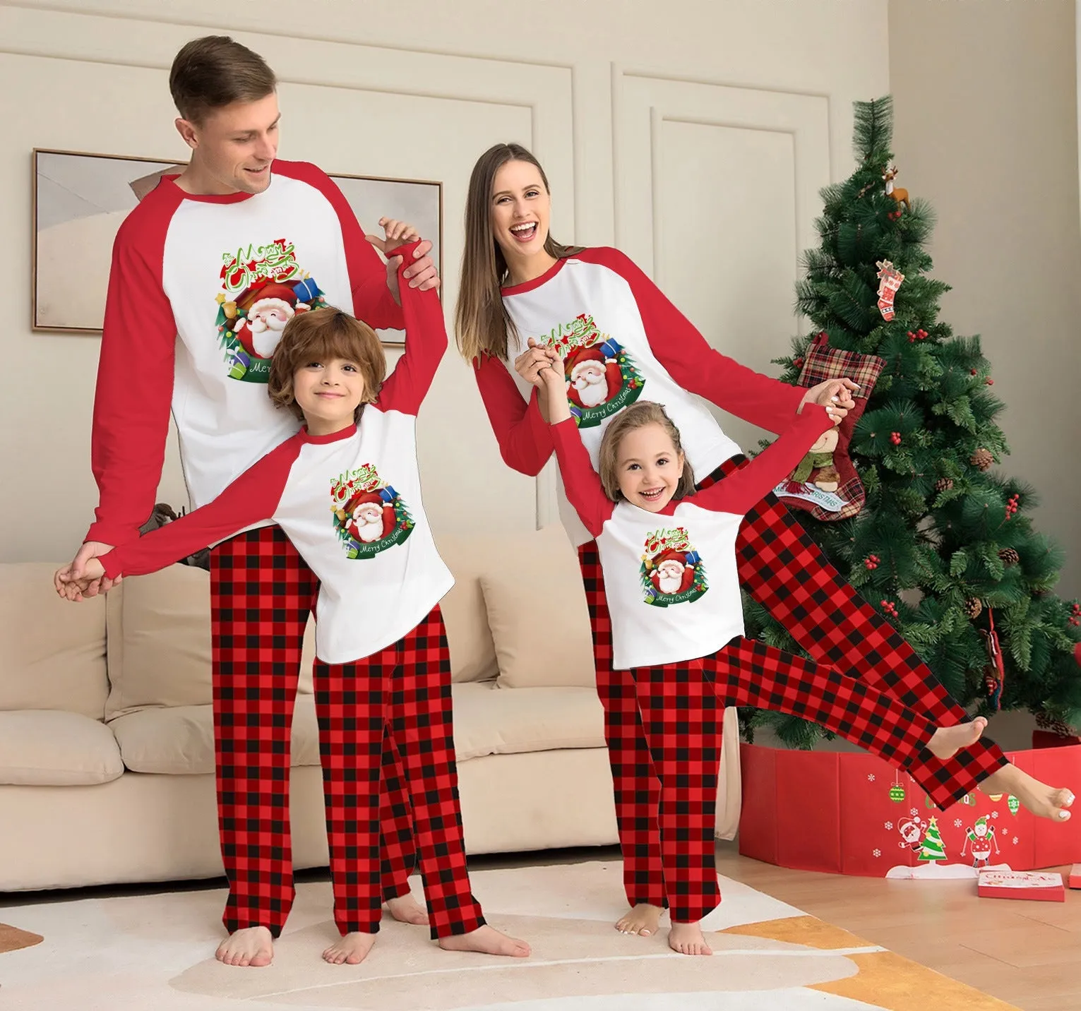 Plaid Family Long Sleeve Matching Pajamas