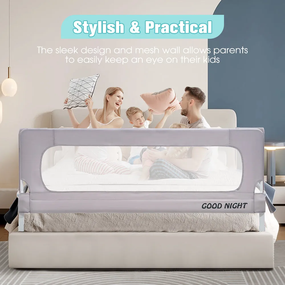 Playpals Baby Bed Rail 200x85CM Adjustable Folding Kids Safety Toddler Protect