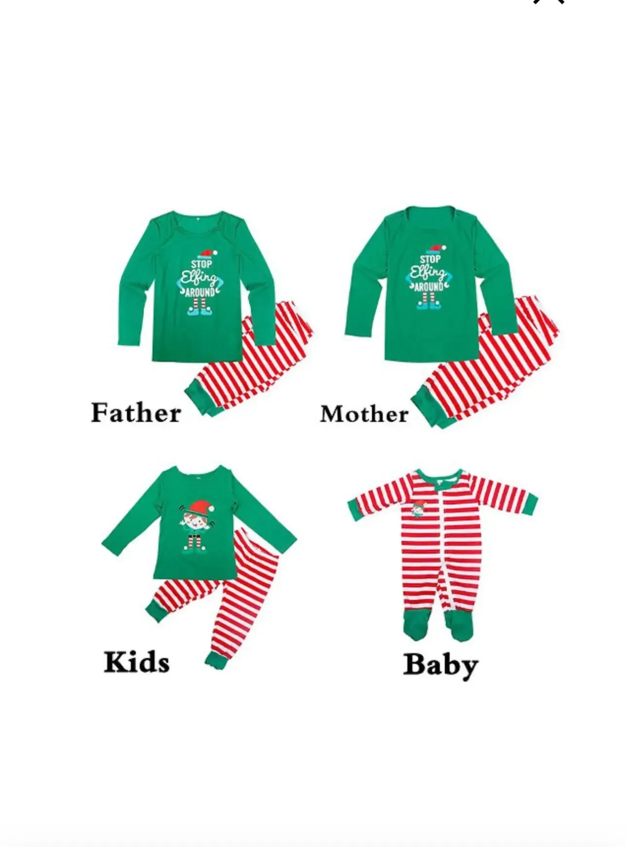 (PRE ORDER) CHILDREN Christmas Grinch sleepwear STOP Elfing AROUND Green Family Christmas Pajamas Sets