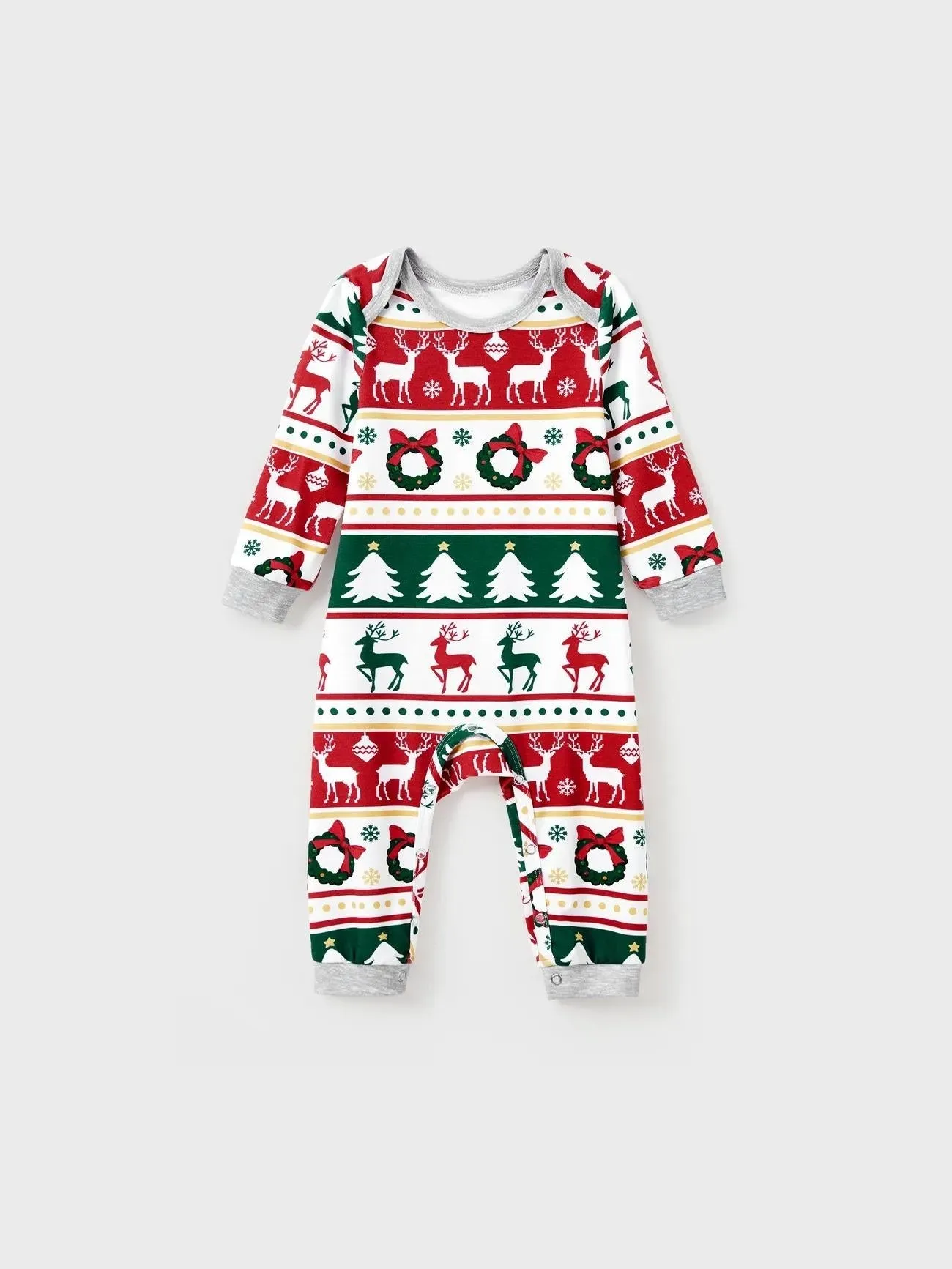 Printed Christmas Theme Family Matching Top And Pajama Set