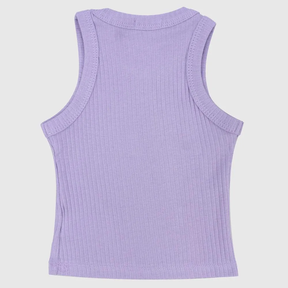 Purple Ribbed Tank Top