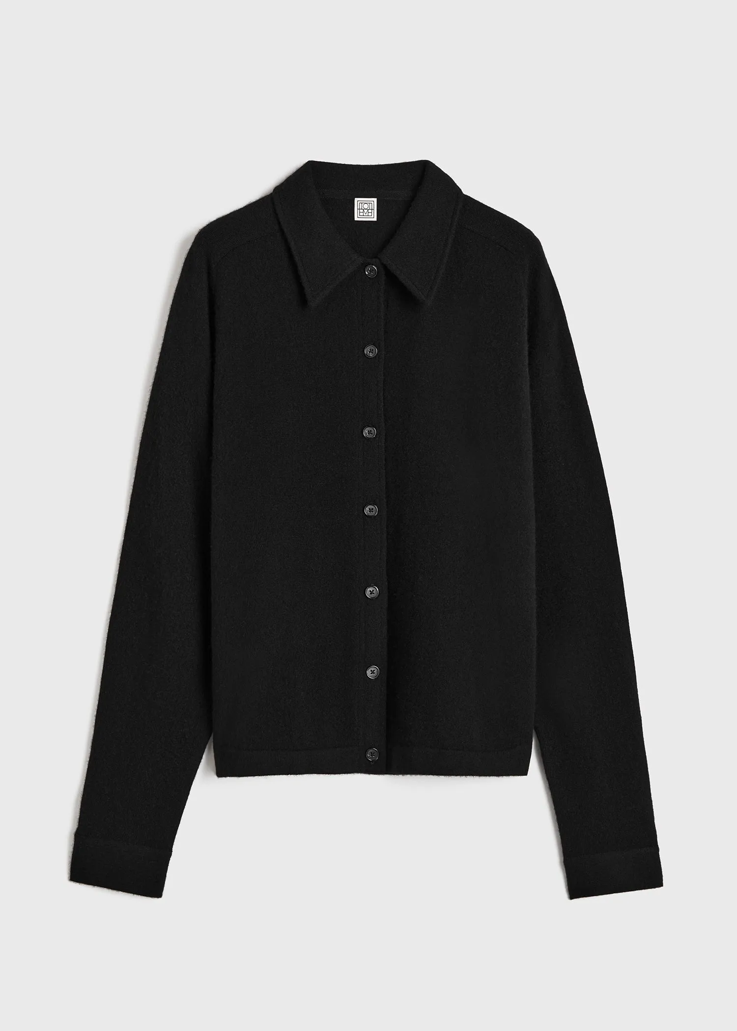 Raglan-sleeve cashmere cardigan black