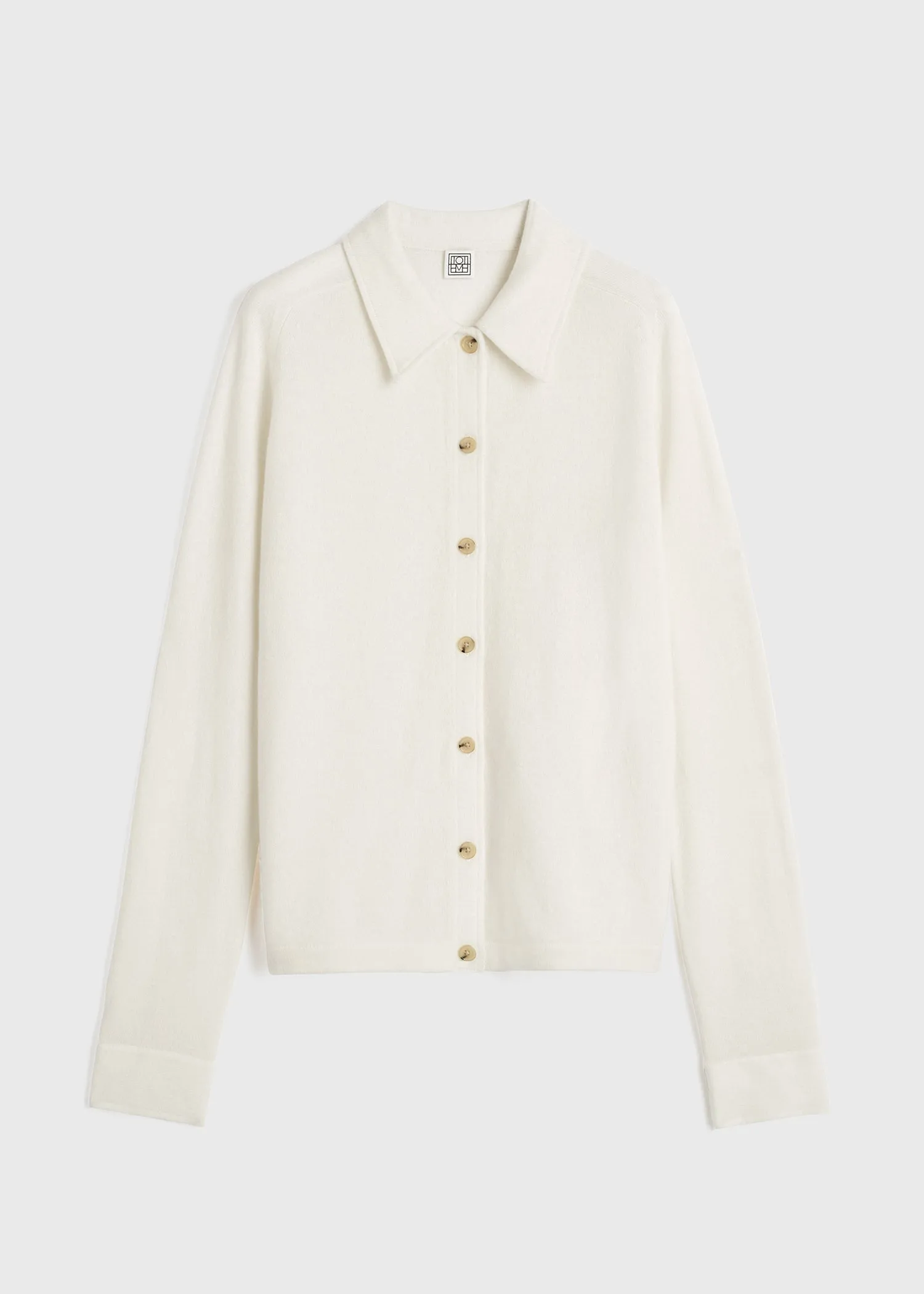 Raglan-sleeve cashmere cardigan talc