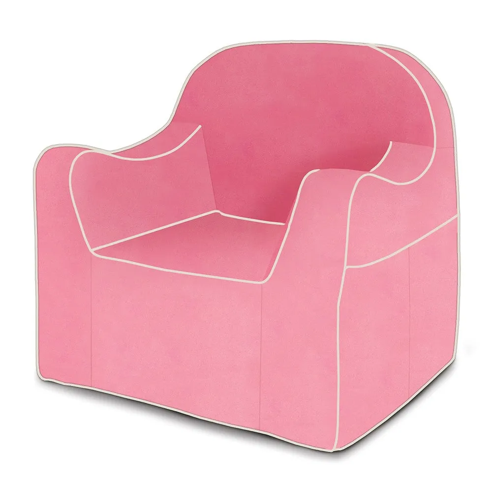 Reader Children's Chair - Pink with White Piping