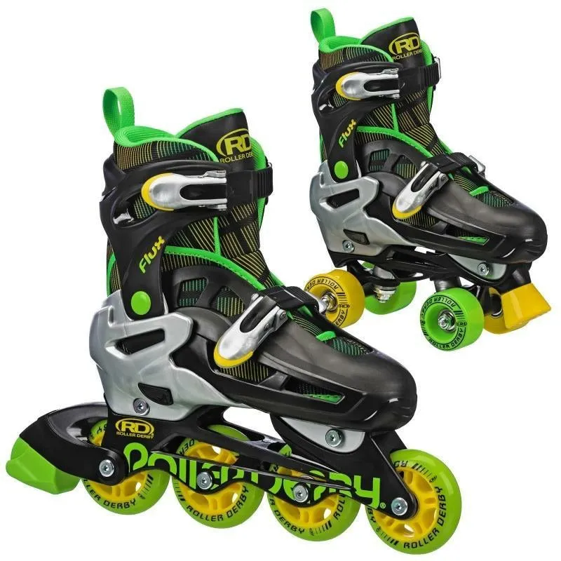 Roller Derby Flux 2in1 Inline   Quad Combo Youth Skate