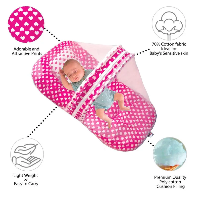 Rosy Baby 3 Piece Bedding Set with Bolsters Sleeping Bag Combo (Pink)