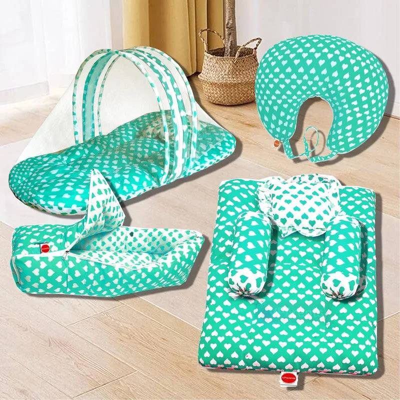 Rosy Baby 4 Piece Bedding Set with Pillow and Bolsters Sleeping Bag and Bedding Set and Feeding Pillow Combo