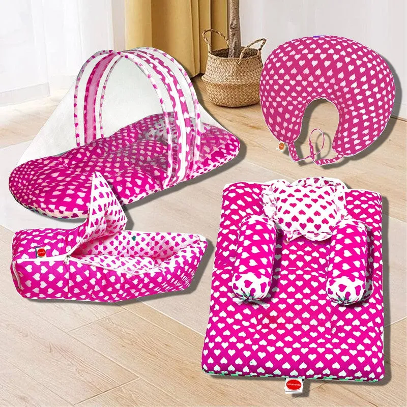 Rosy Baby 4 Piece Bedding Set with Pillow and Bolsters Sleeping Bag and Bedding Set and Feeding Pillow Combo