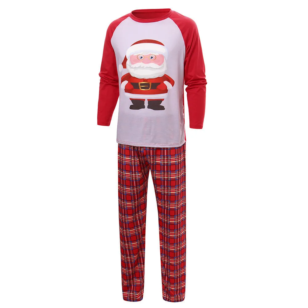 Santa Claus Check Parent-child Pajamas Set