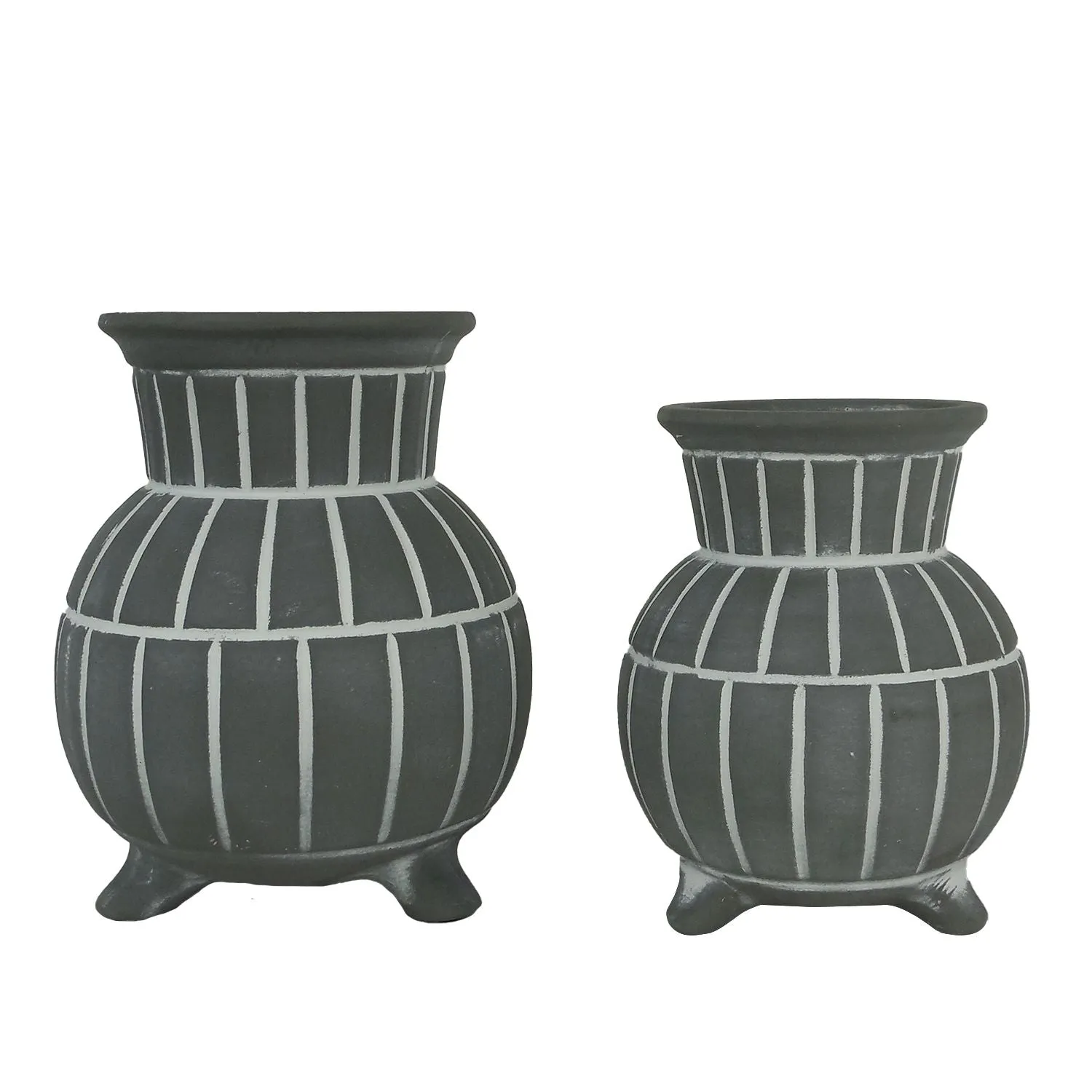 Set of 2 Bubble Ceramic Vases