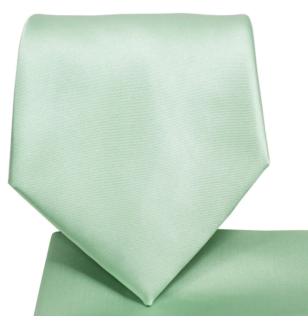 Solid Mint Necktie and Pocket Square