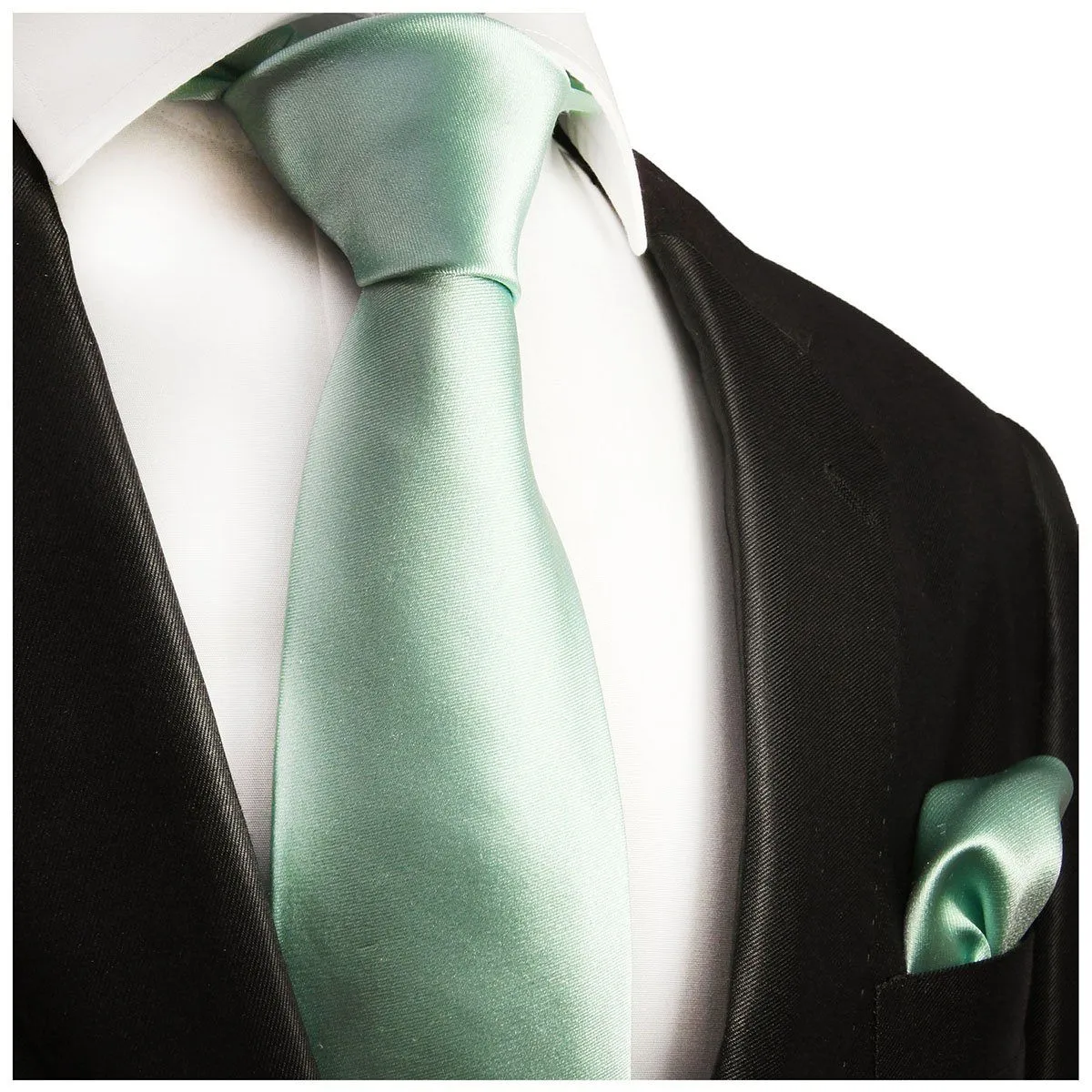 Solid Mint Necktie and Pocket Square