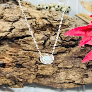 Sterling Silver Opal Look Necklace