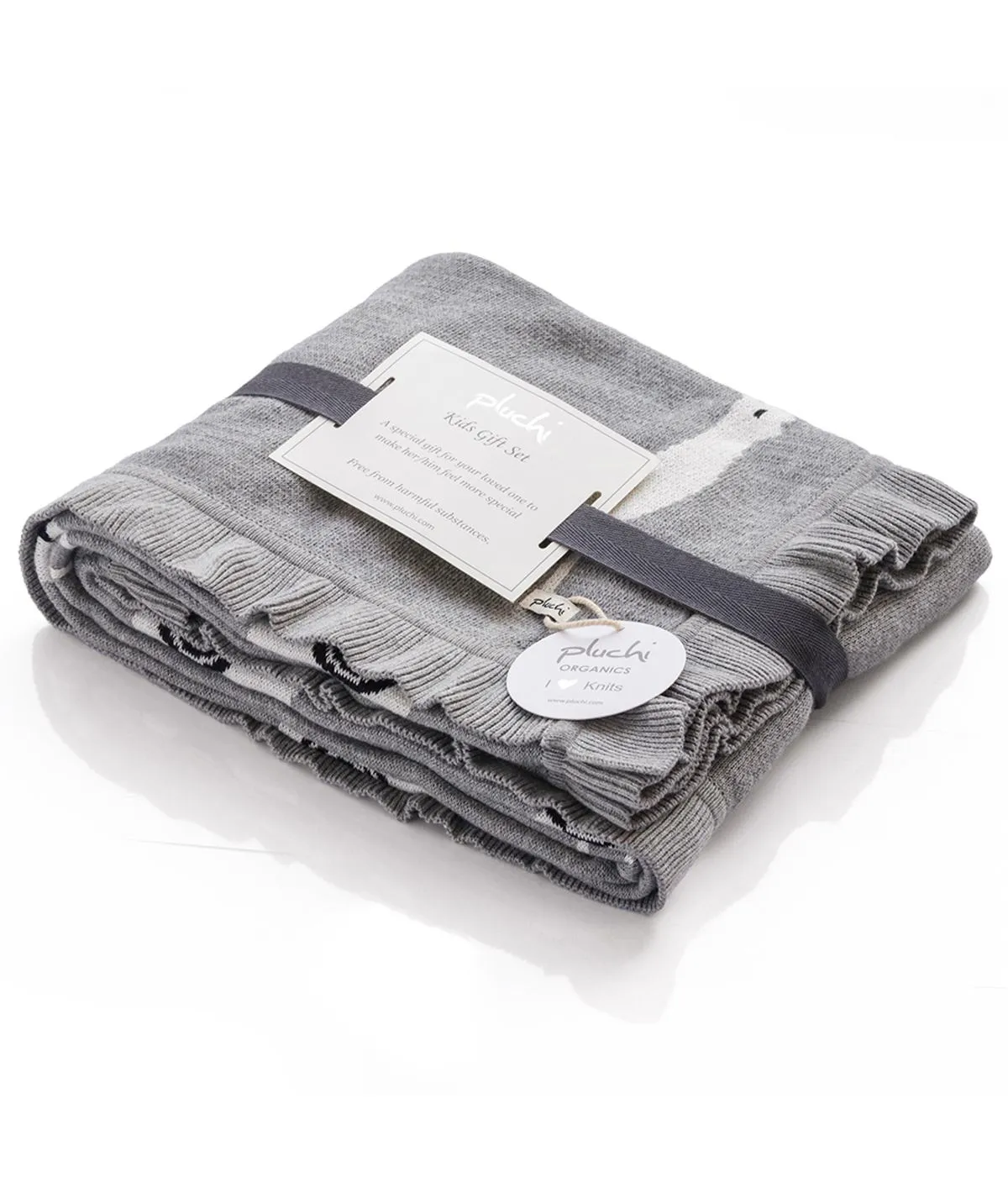 Sweet Lama Gift Bundle- (Set of  2 - Blanket & Soft Toy) in Light Grey Melange