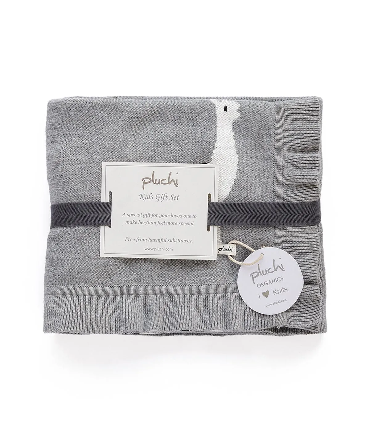 Sweet Lama Gift Bundle- (Set of  2 - Blanket & Soft Toy) in Light Grey Melange