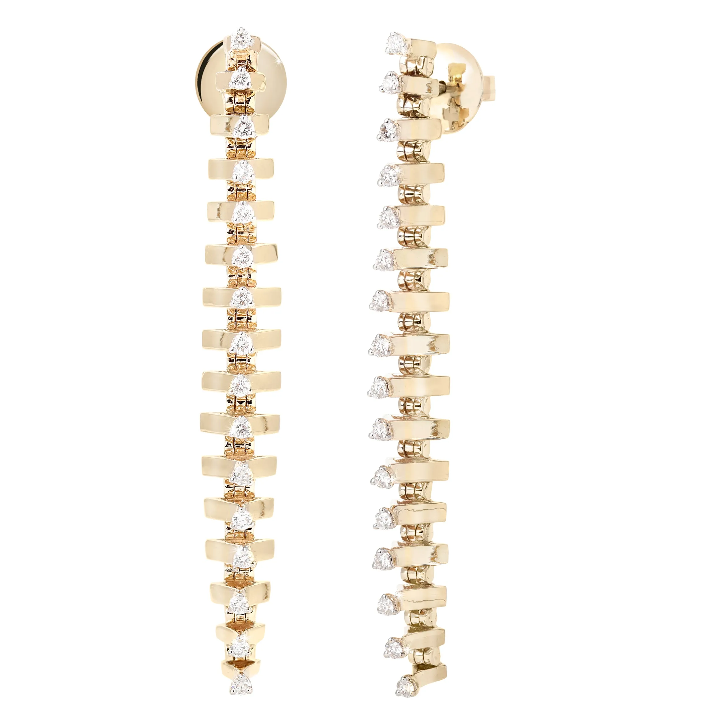 Tricone Line Drop Earrings