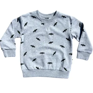 Trilogy Design Co - Bats Pullover in Heather Grey (6-12mo, 12-18mo, 18-24mo)