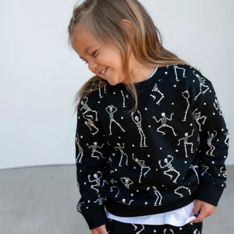 Trilogy Design Co - Dancing Skeletons Pullover in Black (6-12mo and 18-24mo)