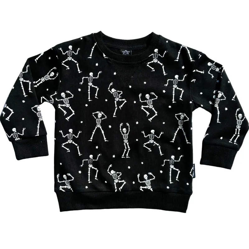 Trilogy Design Co - Dancing Skeletons Pullover in Black (6-12mo and 18-24mo)