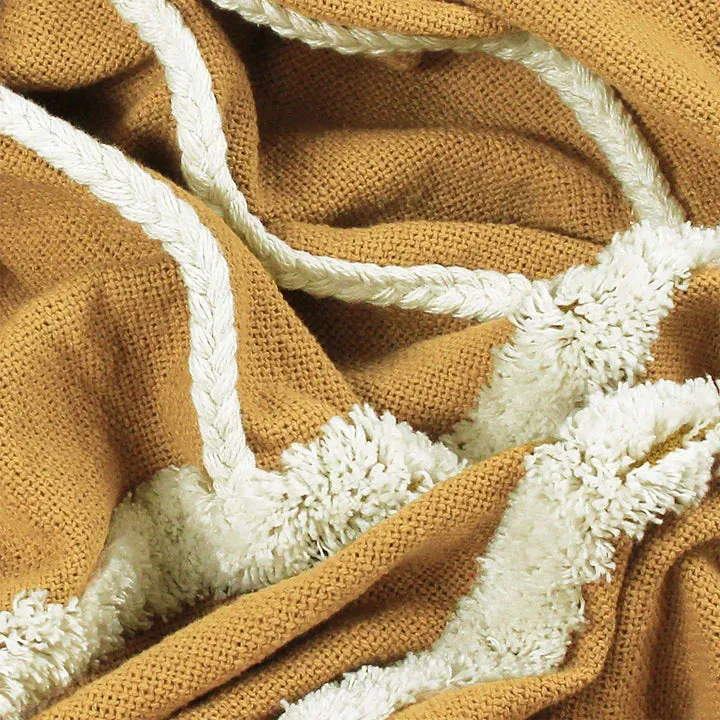 Tufted Tasselled Throw - Ochre