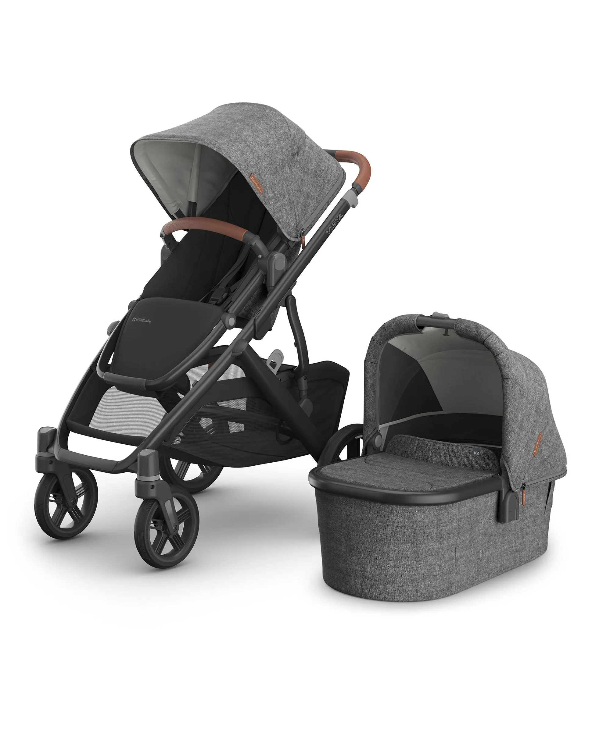 UPPAbaby Vista V3 Stroller Bundle with Cybex Cloud Car Seat – Greyson