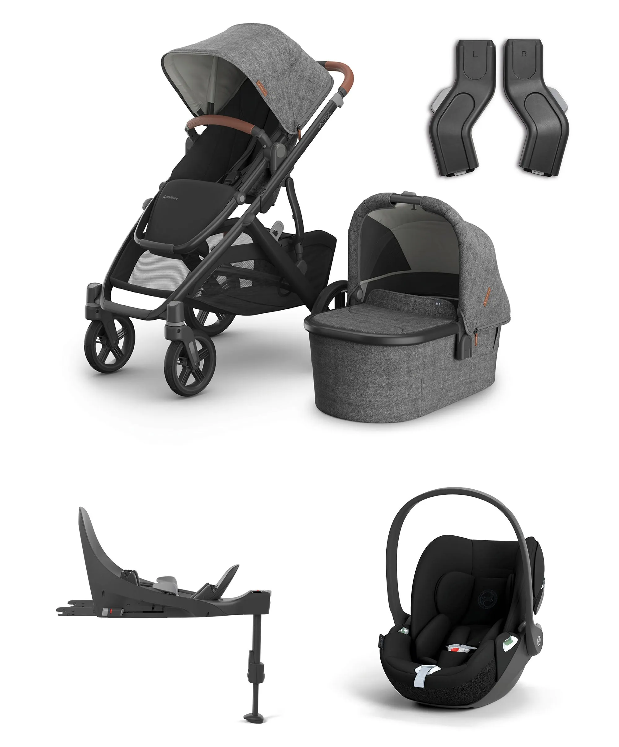 UPPAbaby Vista V3 Stroller Bundle with Cybex Cloud Car Seat – Greyson