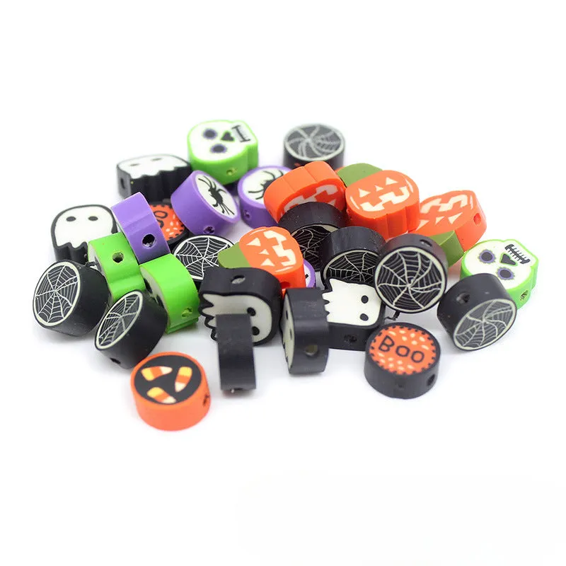 Wholesale 1000pcs/pack Skull Pumpkin Ghost Soft Pottery Beads