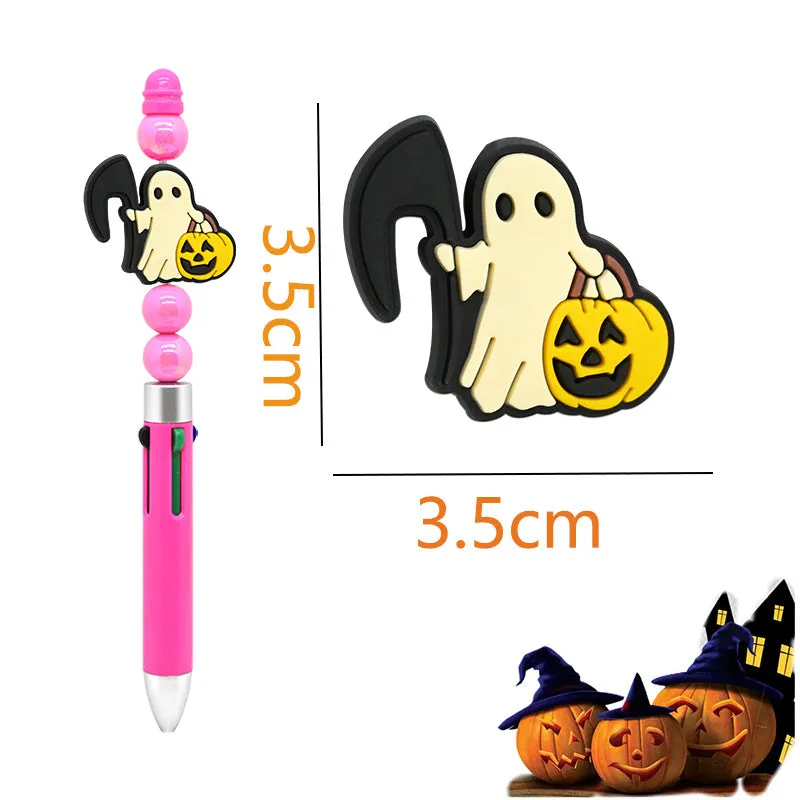 Wholesale 100pcs Halloween PVC Soft Rubber Ghost Divy Beads