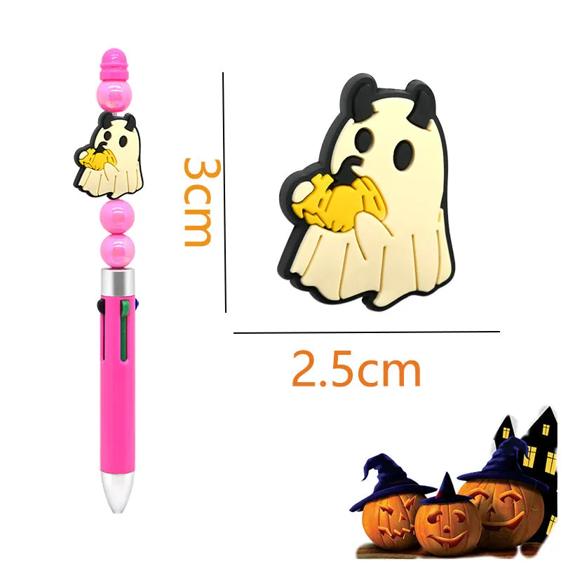 Wholesale 100pcs Halloween PVC Soft Rubber Ghost Divy Beads