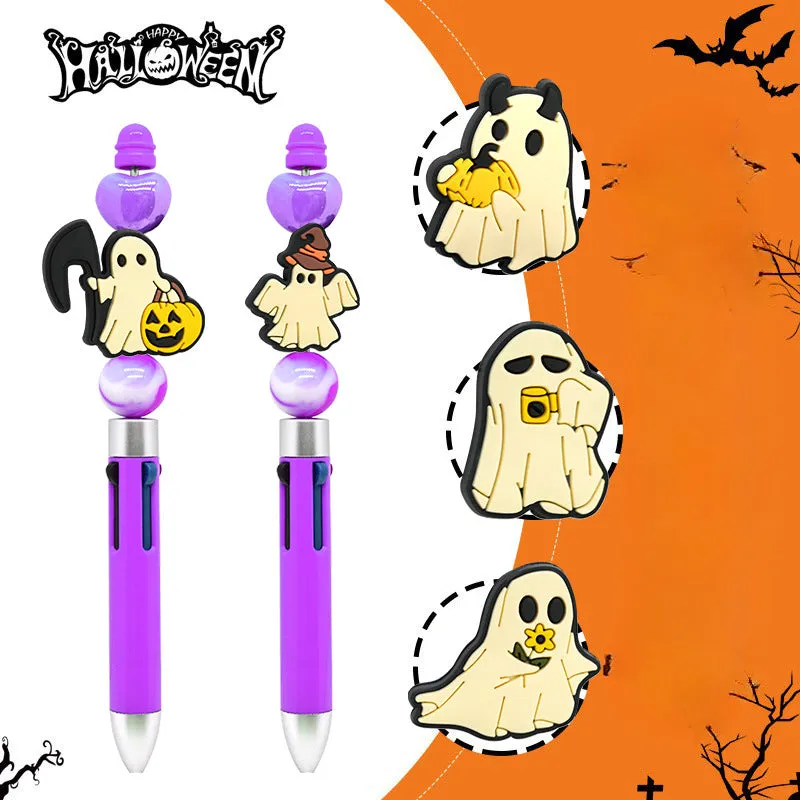 Wholesale 100pcs Halloween PVC Soft Rubber Ghost Divy Beads