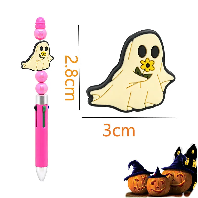 Wholesale 100pcs Halloween PVC Soft Rubber Ghost Divy Beads