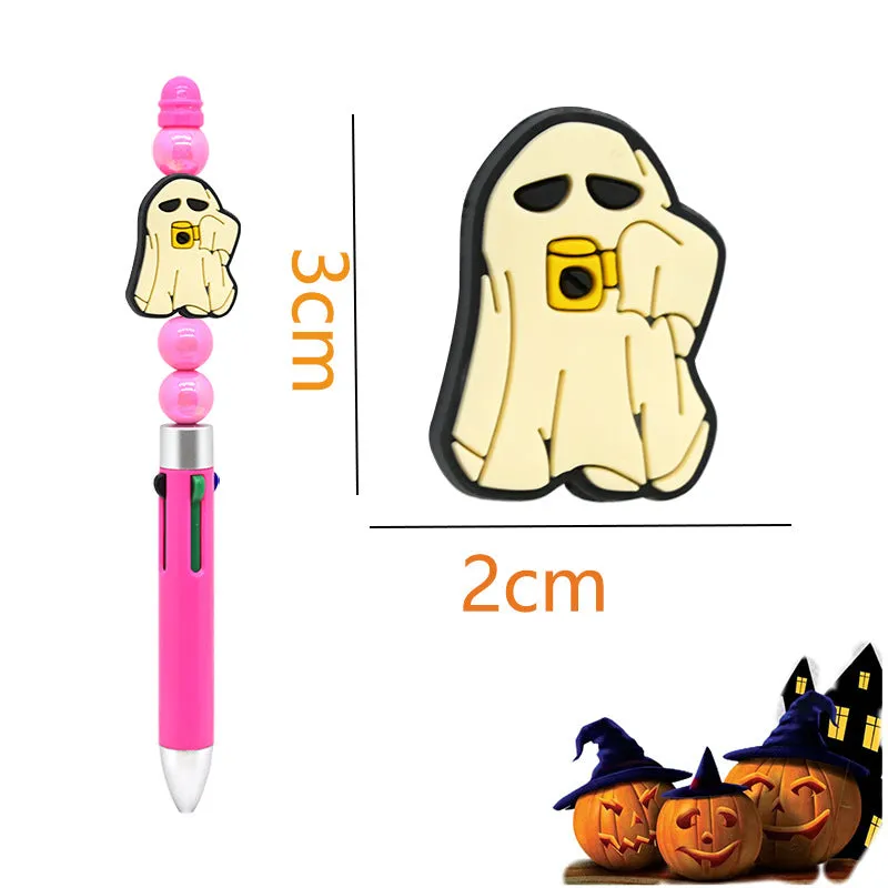 Wholesale 100pcs Halloween PVC Soft Rubber Ghost Divy Beads