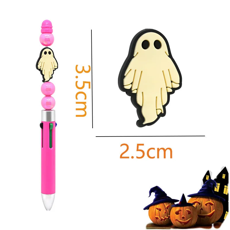 Wholesale 100pcs Halloween PVC Soft Rubber Ghost Divy Beads