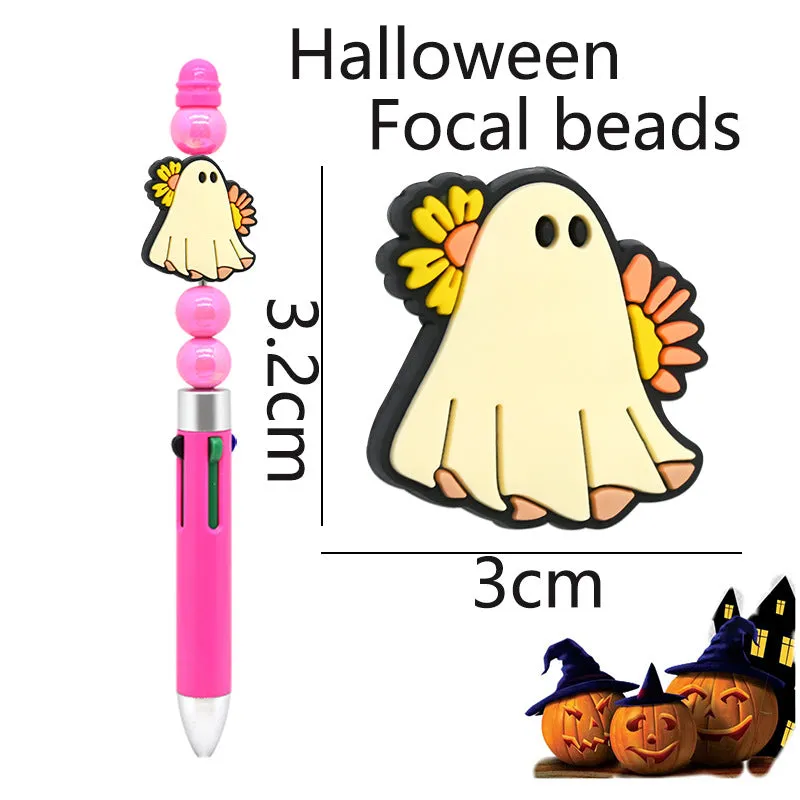 Wholesale 100pcs Halloween PVC Soft Rubber Ghost Divy Beads