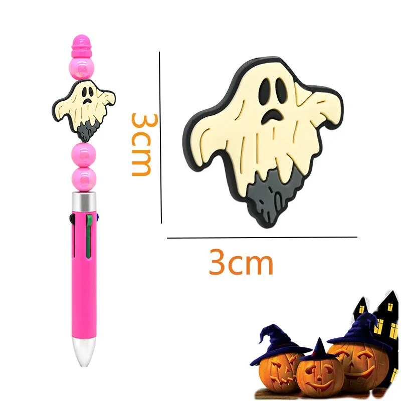 Wholesale 100pcs Halloween PVC Soft Rubber Ghost Divy Beads