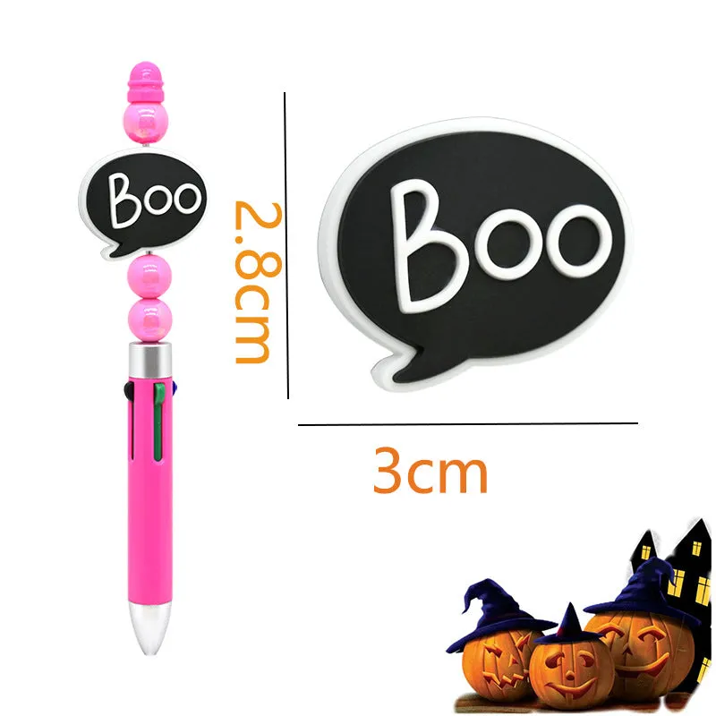 Wholesale 100pcs Halloween PVC Soft Rubber Ghost Divy Beads