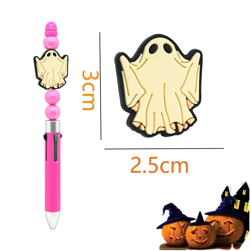 Wholesale 100pcs Halloween PVC Soft Rubber Ghost Divy Beads