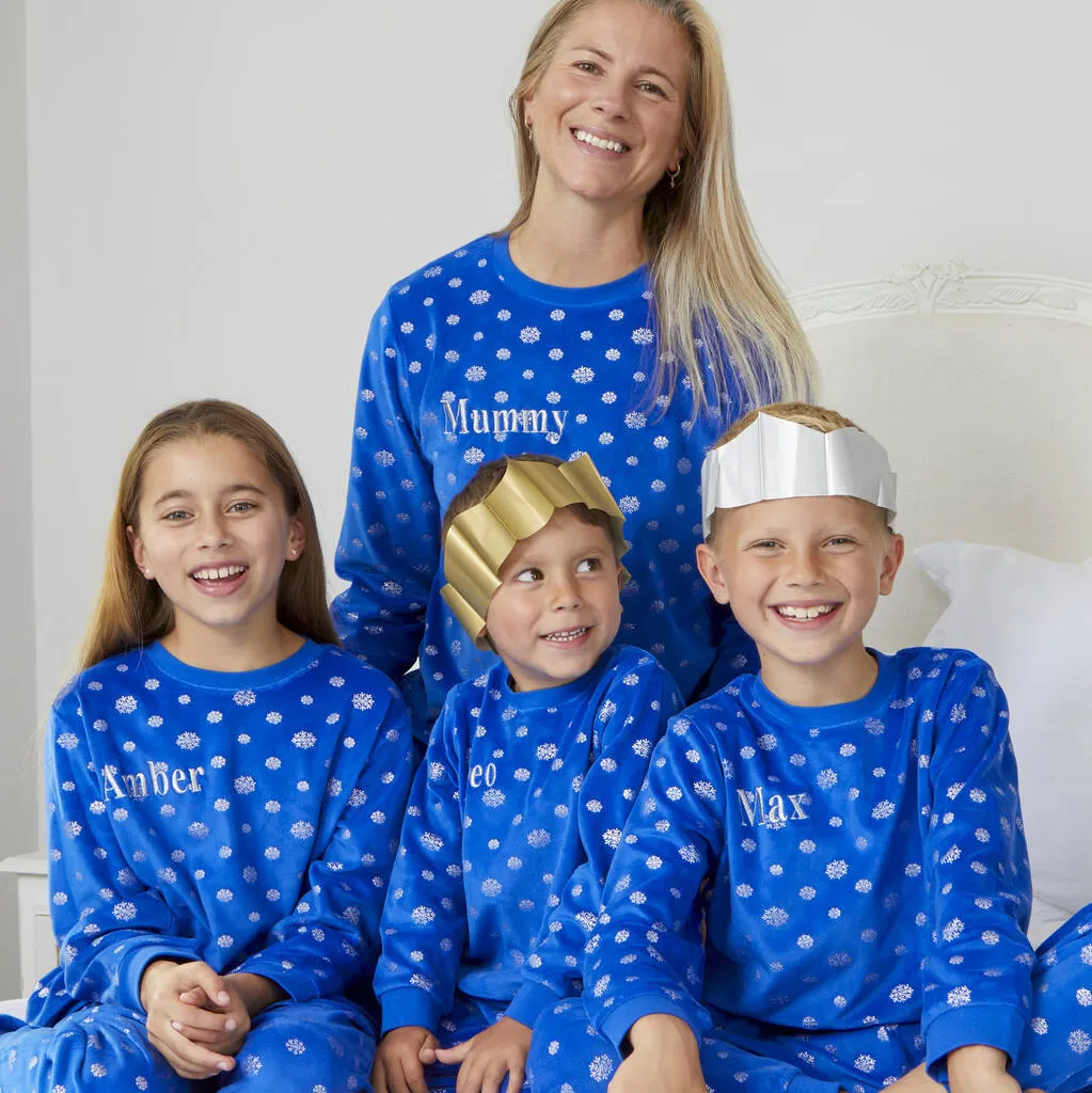 Women's Personalised Christmas Snowflake Pyjamas